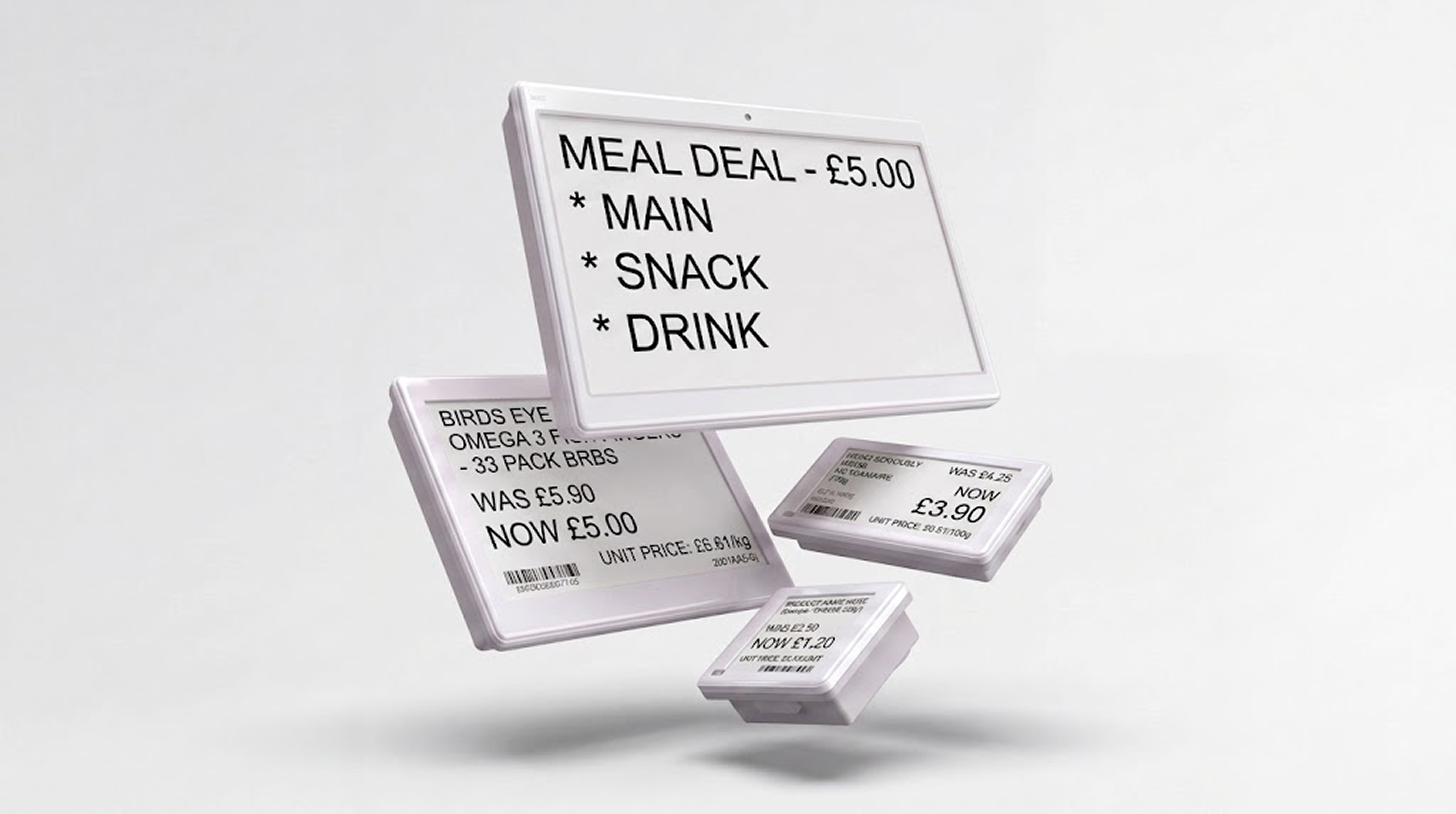 Electronic shelf labels before applying ShelfTalker templates